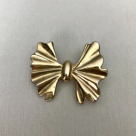 Vintage Gold Bow Brooch - Picture 1 of 6